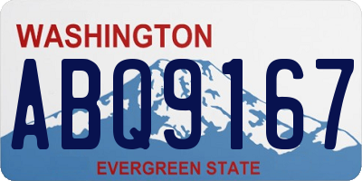 WA license plate ABQ9167