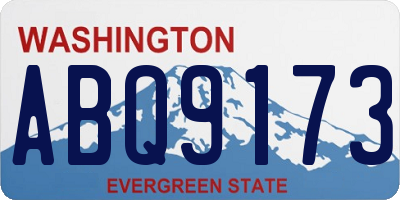 WA license plate ABQ9173