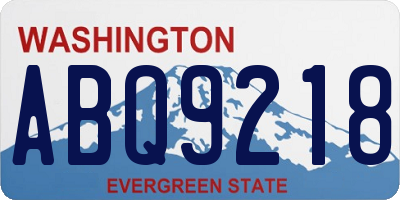 WA license plate ABQ9218