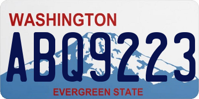 WA license plate ABQ9223
