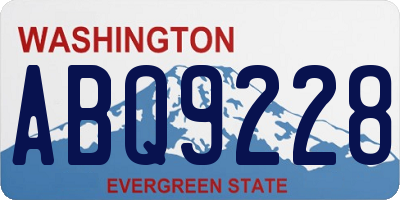WA license plate ABQ9228
