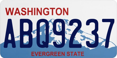 WA license plate ABQ9237