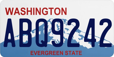WA license plate ABQ9242