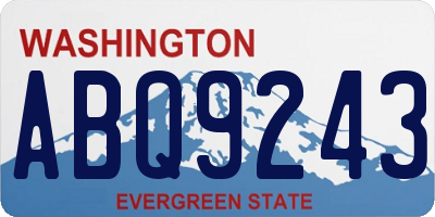 WA license plate ABQ9243
