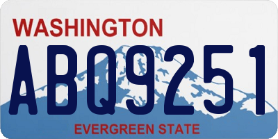 WA license plate ABQ9251