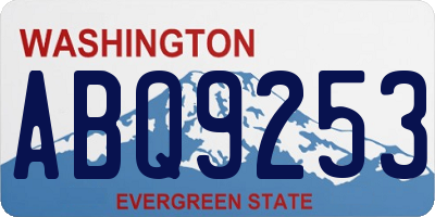 WA license plate ABQ9253