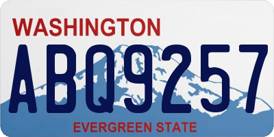 WA license plate ABQ9257