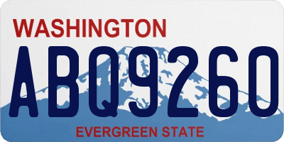 WA license plate ABQ9260