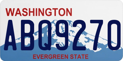 WA license plate ABQ9270