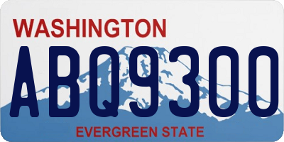 WA license plate ABQ9300