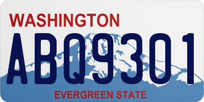 WA license plate ABQ9301