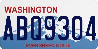 WA license plate ABQ9304