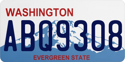 WA license plate ABQ9308
