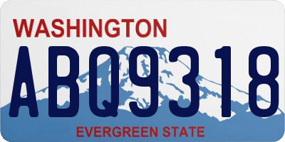 WA license plate ABQ9318