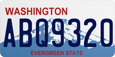 WA license plate ABQ9320
