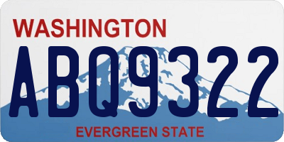 WA license plate ABQ9322