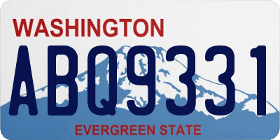 WA license plate ABQ9331