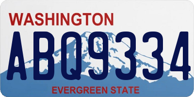WA license plate ABQ9334