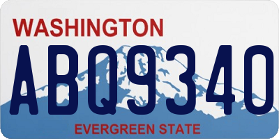 WA license plate ABQ9340