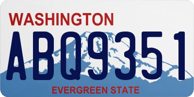 WA license plate ABQ9351