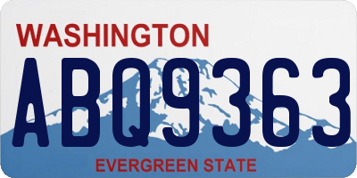 WA license plate ABQ9363