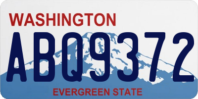 WA license plate ABQ9372