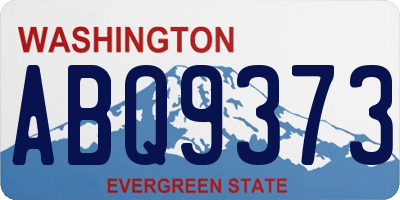WA license plate ABQ9373