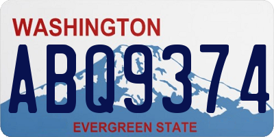 WA license plate ABQ9374