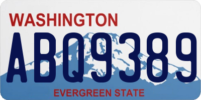 WA license plate ABQ9389
