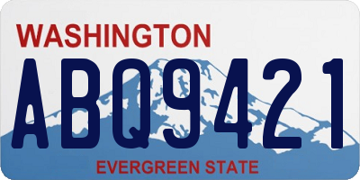 WA license plate ABQ9421