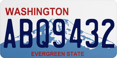 WA license plate ABQ9432