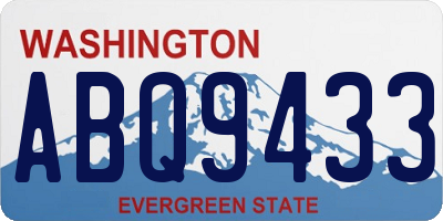WA license plate ABQ9433