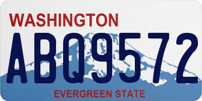 WA license plate ABQ9572