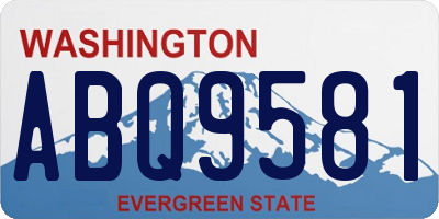 WA license plate ABQ9581