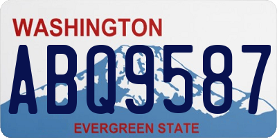 WA license plate ABQ9587