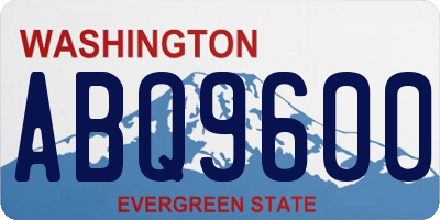 WA license plate ABQ9600