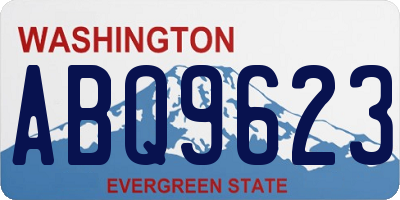 WA license plate ABQ9623