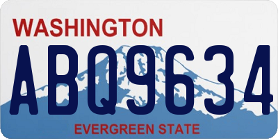 WA license plate ABQ9634