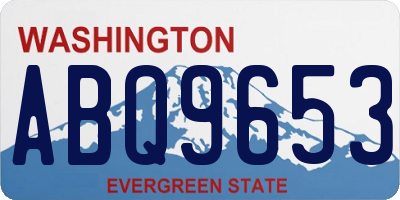 WA license plate ABQ9653