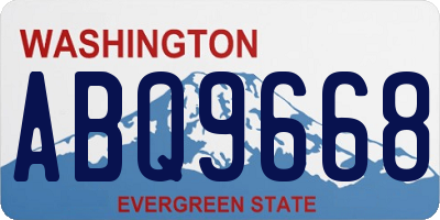 WA license plate ABQ9668