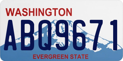 WA license plate ABQ9671