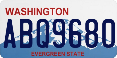 WA license plate ABQ9680
