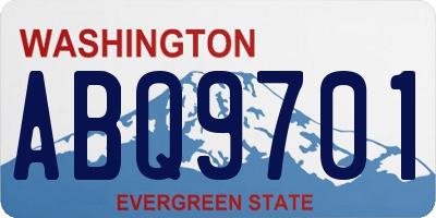 WA license plate ABQ9701