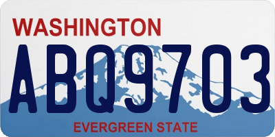 WA license plate ABQ9703