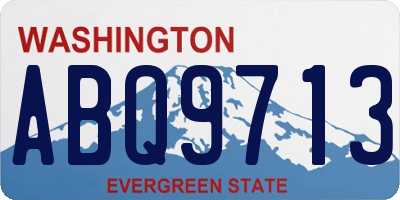 WA license plate ABQ9713
