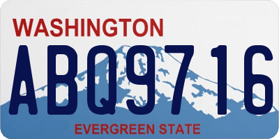 WA license plate ABQ9716