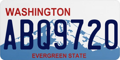WA license plate ABQ9720