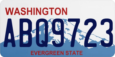 WA license plate ABQ9723