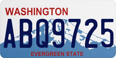 WA license plate ABQ9725