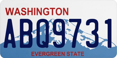 WA license plate ABQ9731